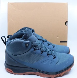 Botas impermeables Salomon Outsnap CS WP Bering azul marino para hombre talla 12 nuevas con caja - Imagen 1 de 8