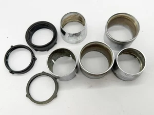 VINTAGE SET OF CHROME SILVER TONE TELESCOPE CLARE COVERS ENDS PARTS - Foto 1 di 9