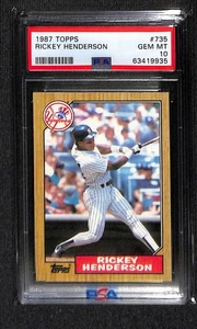 1987 Topps #735 Mickey Henderson Yankees Hof PSA 10 - Bild 1 von 2