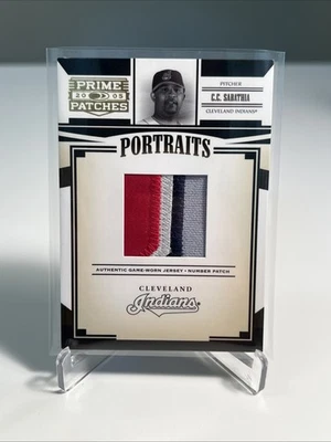 2004 Donruss Prime нашивки CC SABATHIA игры б/у Jumbo номер нашивка /150! - Изображение 1 из 2