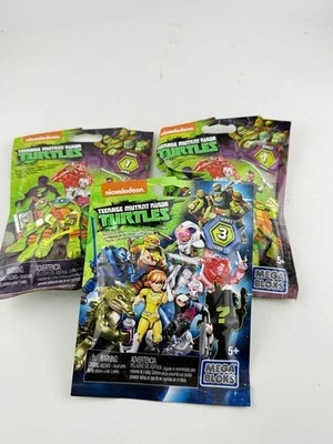 Lot of 3 TMNT Mega Bloks Blind Bags • 2× Series 1 + 1× Series 3 • New Sealed - Image 1 of 4