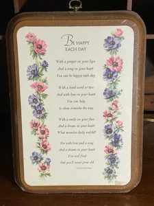 Placa de pared de saludos americanos de colección palabras para vivir por ser feliz cada día NUEVO - Imagen 1 de 10