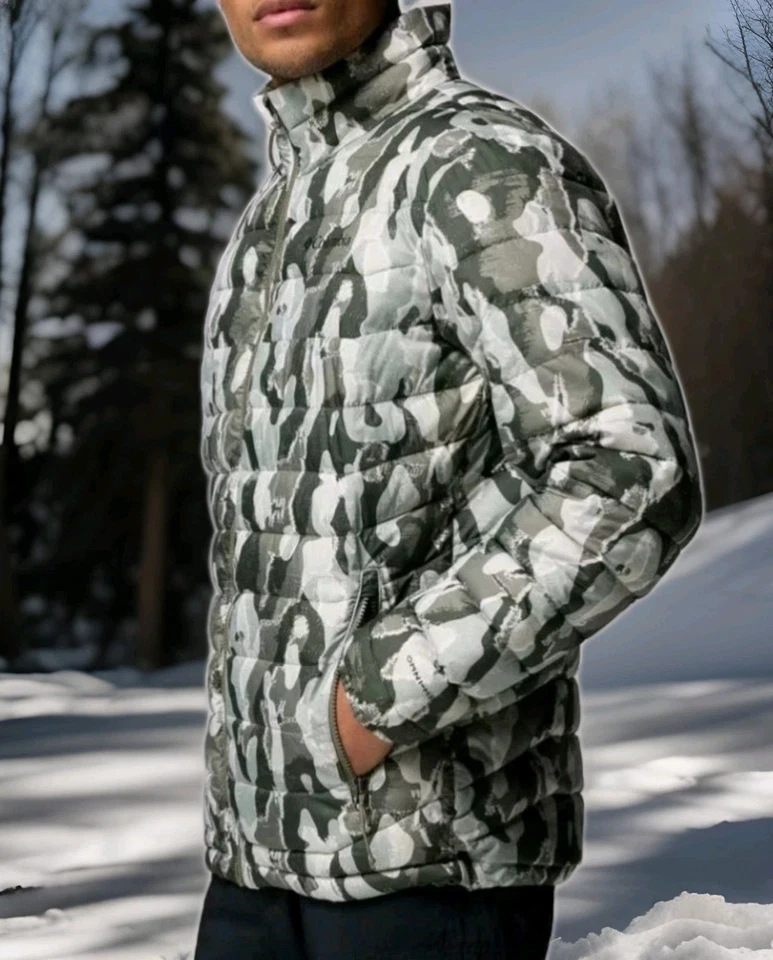 NEW 2025 Columbia Men's POWDER LITE 2 PRINTED Winter Jacket Omni-Heat SZ Large - Image 1 of 4