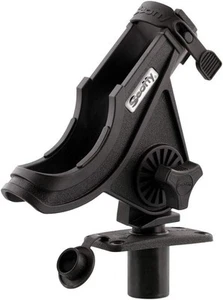 Baitcaster/Spinning Rod Holder Black with 244 Flush Deck Mount, Small - Picture 1 of 5