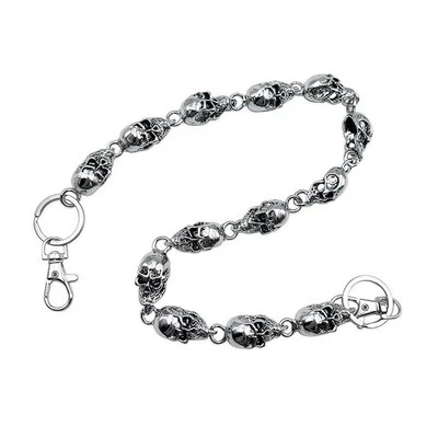 Cartera de plata esterlina con calavera tipo ropa de calle accesorio Foto 1 de 3