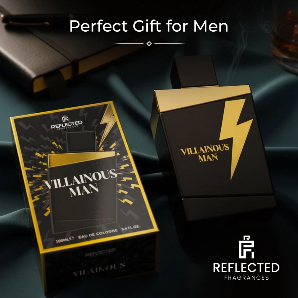 REFLECTED FRAGRANCES Villainous Man Eau de Cologne 100ml | Bold Long-Lasting Perfume | Gift for Him