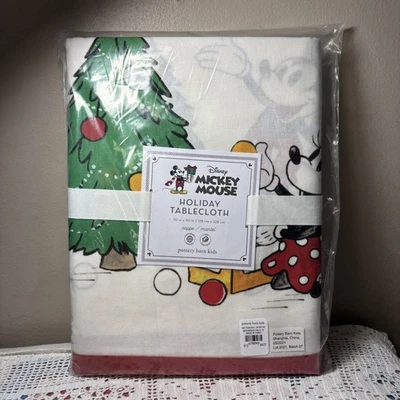 Pottery Barn Kids Disney Mickey Minnie Mouse Tablecloth Holiday Christmas NWT - Image 1 of 2