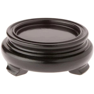 Plymor Black Round Wood Veneer Footed Display Base, 2.75" W x 2.75" D x 1" H - Picture 1 of 1