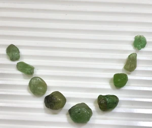 Awesome 9 Pcs Lot Tsavorite Garnet Size 10-15 mm Loose Gemstone Straight Drill - Picture 1 of 8