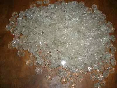 1000 Vintage Carved Glass Beads Snowflakes for chandelier parts 1/2" In Diameter - Image 1 of 2