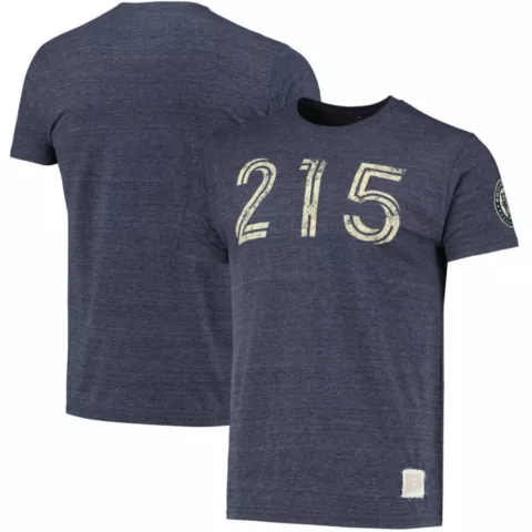 Retro Brand Philadelphia Union Area Code Tri-Blend T-Shirt HTHR NAVY XL #RB120 Cover