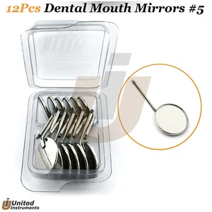 12Pcs Pack Of Dental Mirror #5 Mouth Inspection Reflector Examination Mirror Set - Picture 1 of 2