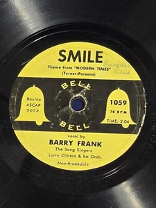 Barry Frank ~ Smile / If I Give My Heart To You ~ 78 RPM 7" ~ 1954 - Imagen 1 de 4