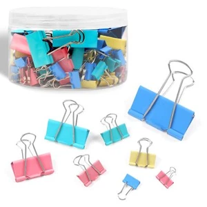 125 Pcs Assorted Sizes Binder Clips for Paperwork Chip Bags Office Document - Picture 1 of 7
