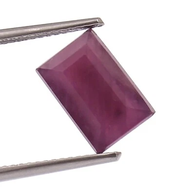 100% Natural Mozambique Red Ruby Unheated Baguette Cut Loose Gemstone 4.40 Ct - Image 1 of 4
