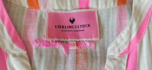 Kleid, Lieblingsstück, neu, Leinen mit Baumwolle, längs gestreift, pink-orange, - Bild 1 von 8