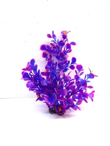 Artificial Fish Aquarium Plant Purple Pink 13" tall - Picture 1 of 4