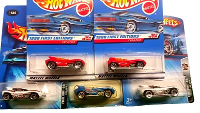Hot Wheels 5 Car Lot Of Cat-A-Pults First Edition Final Run Wheel Variation - Image 1 of 4