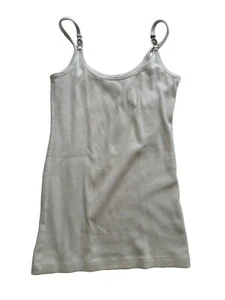 Guess y2k Trendy rhinestones White tank top with logo on straps S-M - Picture 1 of 3