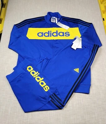 Conjunto de chaqueta y pantalón chándal ADIDAS M L XL para hombre azul real amarillo negro deletreado Foto 1 de 4