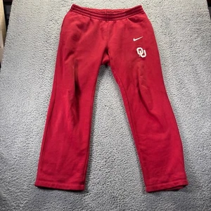 Vintage Nike Oklahoma Sooners Sweatpants Mens Large Red Fleece Loose Straight - Picture 1 of 10