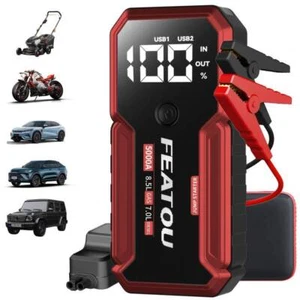 Car Jump Starter 5000A Peak 12V Battery Jumper Pack Portable Battery Booster Box - Picture 1 of 8