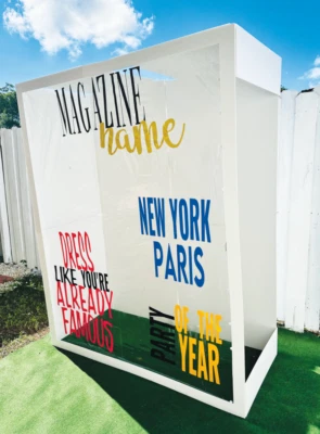 6.3ft by 5.4ft Magazine photo booth, magazine life size, custom magazine, Vogue - Image 1 of 4