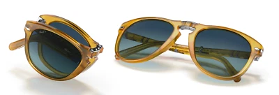 Óculos de sol Persol 714SM Steve McQueen amarelo opala 54 mm feito na Itália - Imagem 1 de 4