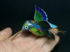 China Asian cloisonne handmade painting hummingbird statue table home decoration