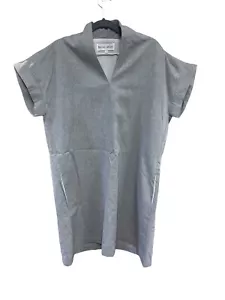 Brooke Wright Baumwolle Leinen Nancy Kleid voll gefüttert V-Ausschnitt Größe Large - Bild 1 von 4