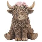 Lesser & Pavey Happy Highland Cow Ornament With Flower Crown LP73651