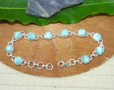 Ларимар твердое серебро 925 пробы красивый ручной работы женщин красивый браслет M1218 - Изображение 1 из 4