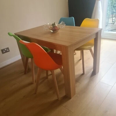 KOSY KOALA DINING TABLE AND 4 CHAIRS YELLOW ORANGE GREEN BLUE TULIP CHAIRS KITCHEN SET OF 4