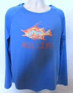 Reel Life Boy's XXL Blue Pullover Fishing Shirt - Picture 1 of 6