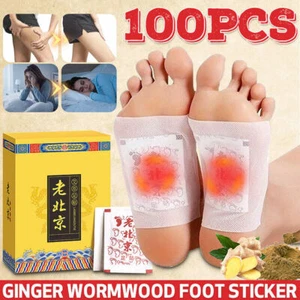 100Pcs Foot Patches Remove Body Toxins Pads Ginger Wormwood Foot Patch Detox - Picture 1 of 10
