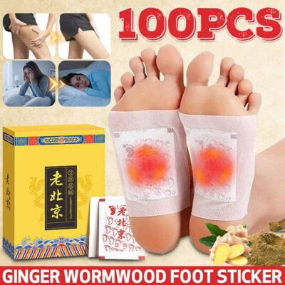 100Pcs Foot Patches Remove Body Toxins Pads Ginger Wormwood Foot Patch Detox - Image 1 of 4