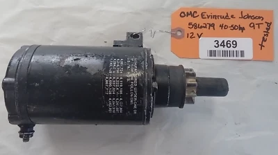 OMC EVINRUDE JOHNSON 40-50HP 12V 9T REBUILT STARTER - TESTED - Image 1 of 4