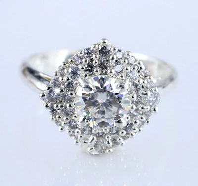 Diamant Solitaire 1.19 Karat / 6 MM Weiße Runde Cut Zertifiziert Ring - Bild 1 von 4