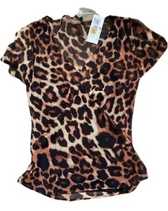 M & S Animal Print Sheer Top with Removable Black Camisole. BNWT Size 10 - Picture 1 of 3
