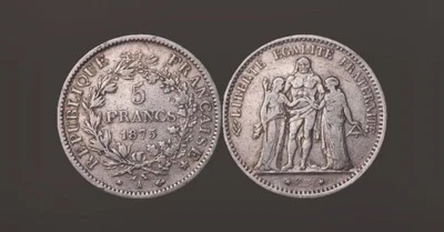 1875-A   France (3rd Republic). Large Silver 5 Francs - Image 1 of 4