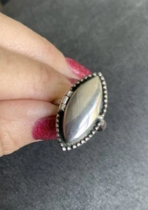 5.7 Grams 925 Sterling Mourning Locket Ring (hair, ashes, photo) Size 6.75-7 New - Picture 1 of 12
