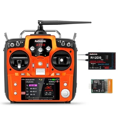 AT10II 12 Channels RC Transmitter and Receiver R12DS 2.4GHz Radio Remote, Vol... - Image 1 of 4