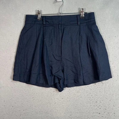Pantalones cortos chinos plisados azul marino Club Monaco para mujer talla 3 viscosa y ramio Foto 1 de 4