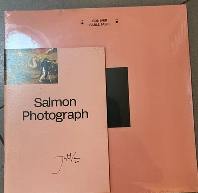 Bon Iver SABLE, FABLE signed by Justin Vernon Salmon Photograph Black Vinyl LP  - Image 1 of 4