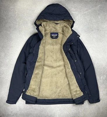 Patagonia Isthmus Men’s Parka Winter Jacket (M) Padded Navy Blue Worn Wear - Image 1 of 4