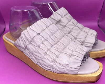 Beklina Gathered Wedge Clog Orchid Sz 10.5 Wooden Platform Designer Shoes (0872) - Image 1 of 4