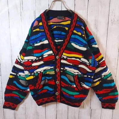 COOGI 3D Design Knit Cardigan Multicolor Size M Australian Made - Image 1 of 4