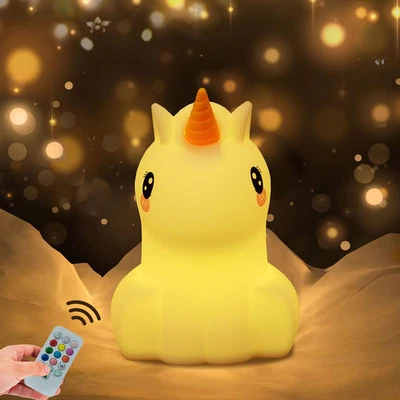 Luce Notturna LED Unicorno, Lampada Da Notte per Bambini Lampada Da Comodino Con - Immagine 1 di 4