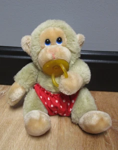 Vintage SELTEN Russ #933 1980er Ära Baby Käse Käse Stofftier Affe mit Schnuller 6 Zoll - Bild 1 von 5