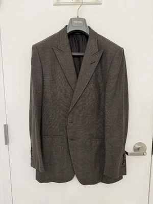 Blazer Tom Ford O’Connor (ajuste Y) pico solapa lana/lino/seda - marrón - 56R Foto 1 de 4